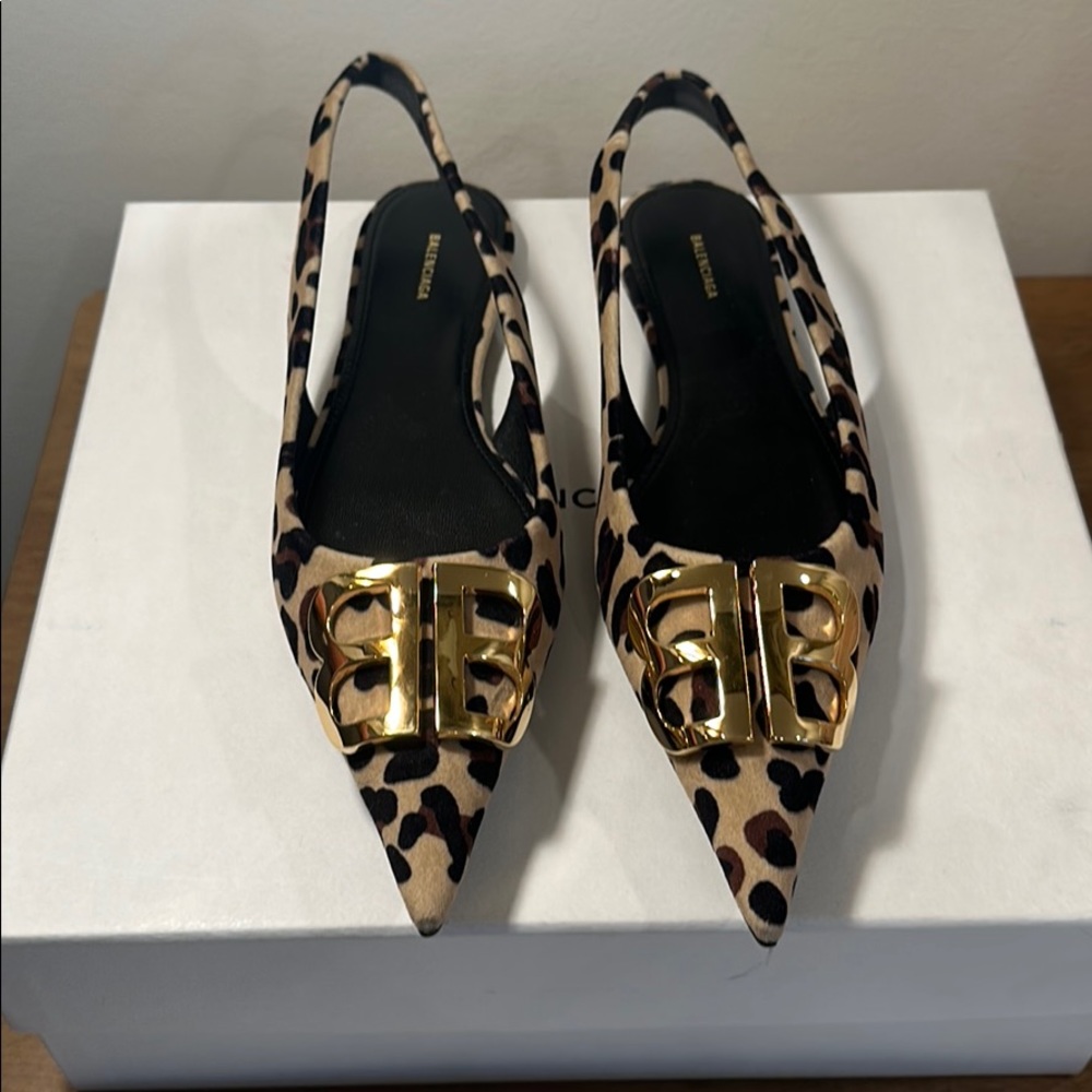 Balenciaga Animal Print Sling Back Flat BRAND NEW - Picture 2 of 4